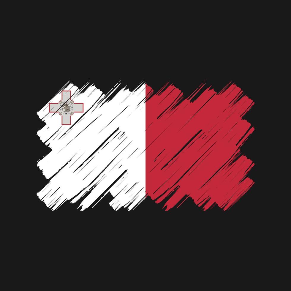 trazos de pincel de la bandera de malta. bandera nacional vector