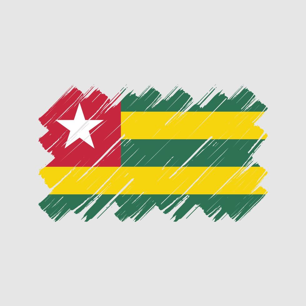 trazos de pincel de bandera togo. bandera nacional vector