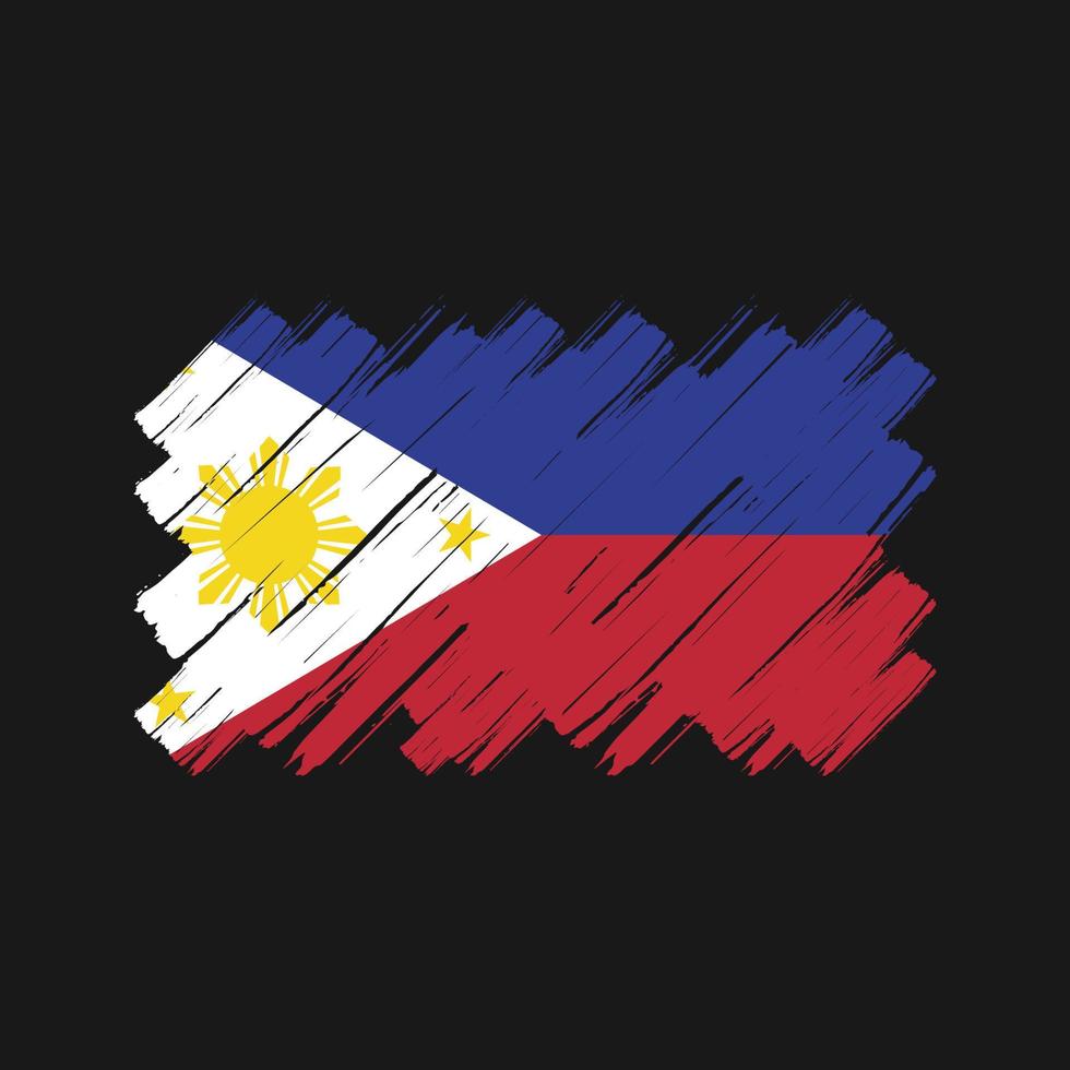 Philippines Flag Brush Strokes. National Flag vector