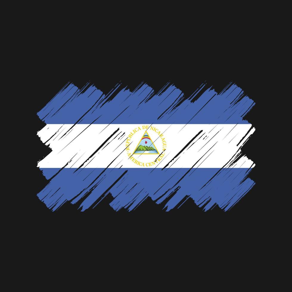 trazos de pincel de bandera de nicaragua. bandera nacional vector