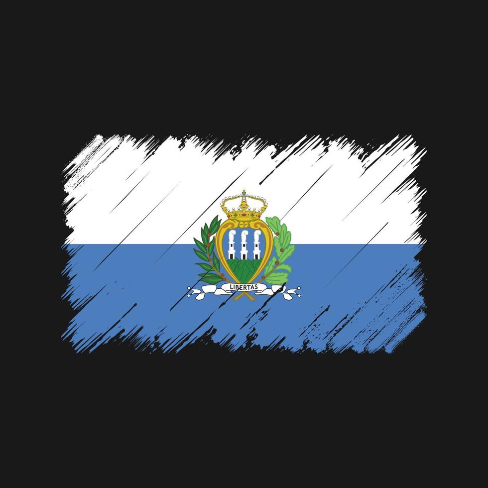 trazos de pincel de la bandera de san marino. bandera nacional vector