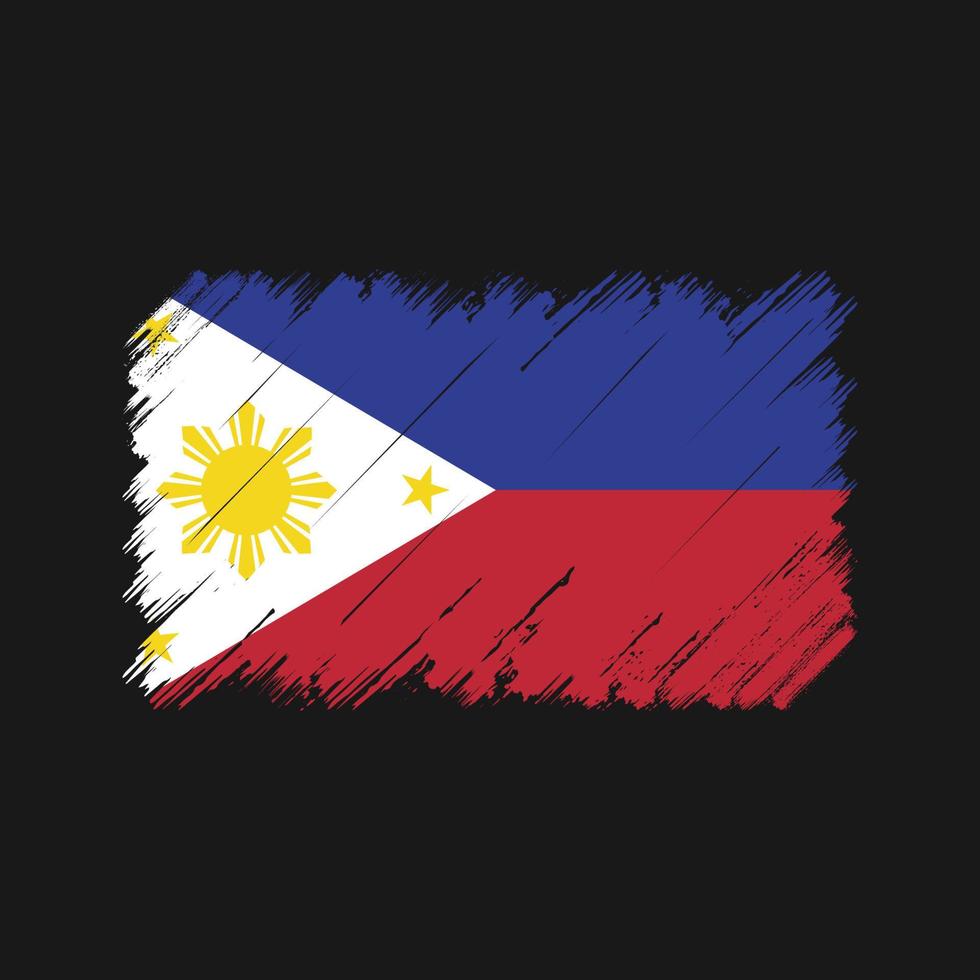 Philippines Flag Brush Strokes. National Flag vector