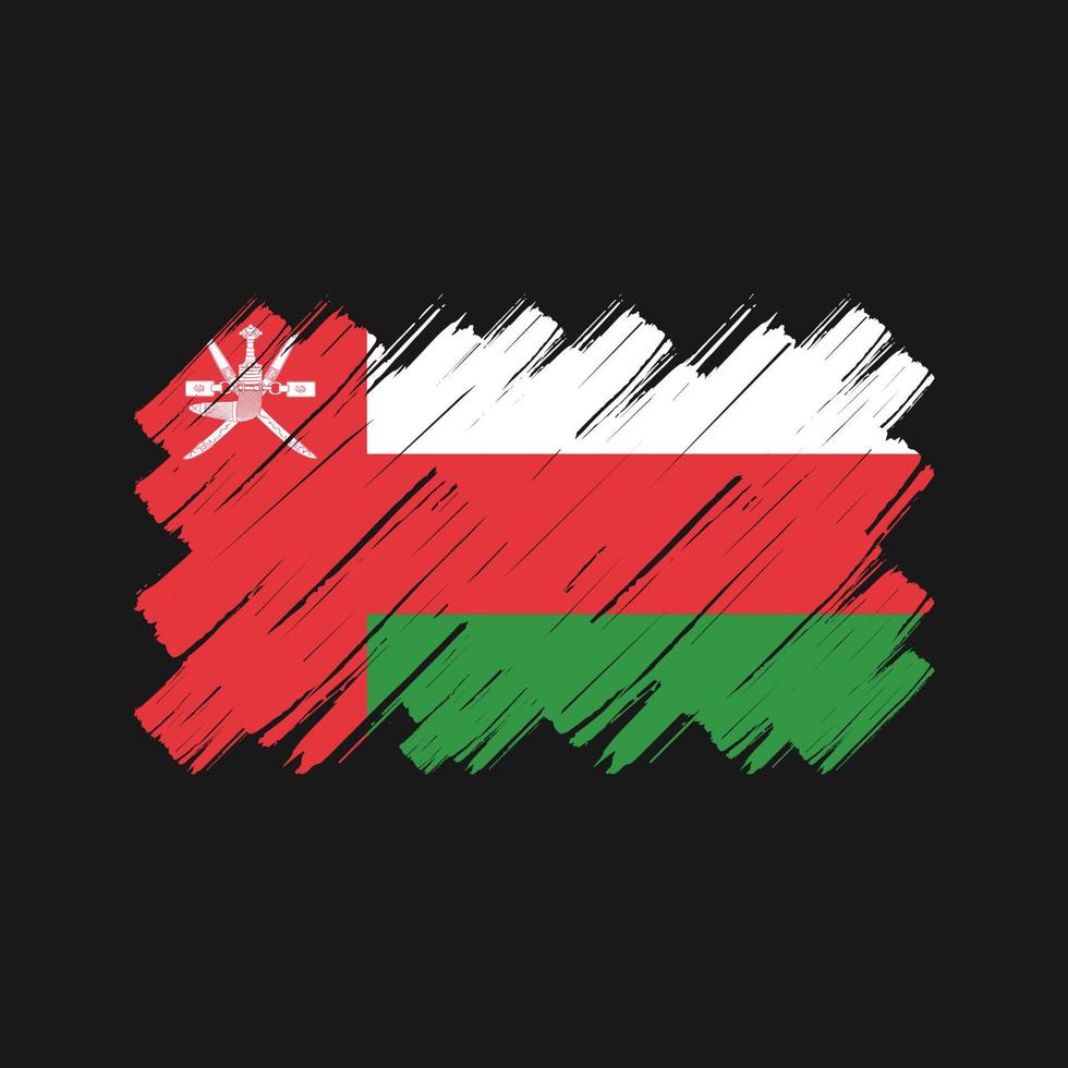 Oman Flag Brush Strokes. National Flag vector