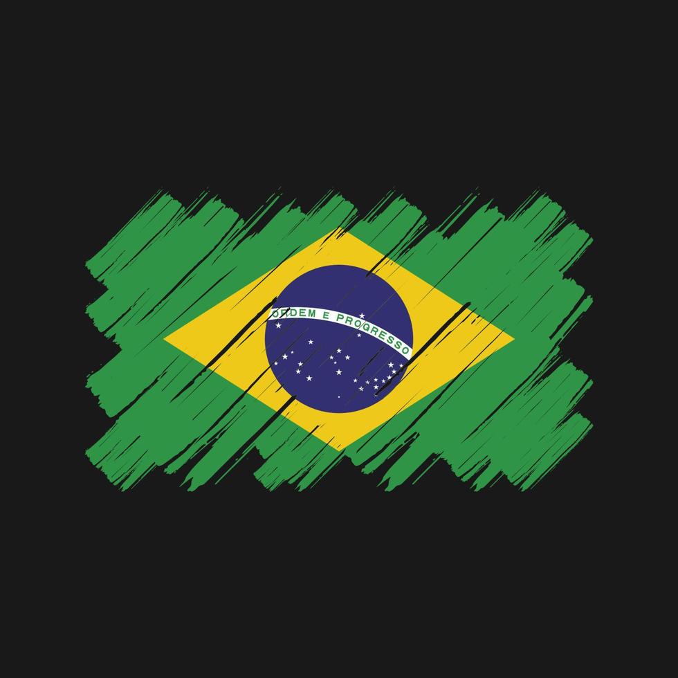 Brazil Flag Brush. National Flag vector