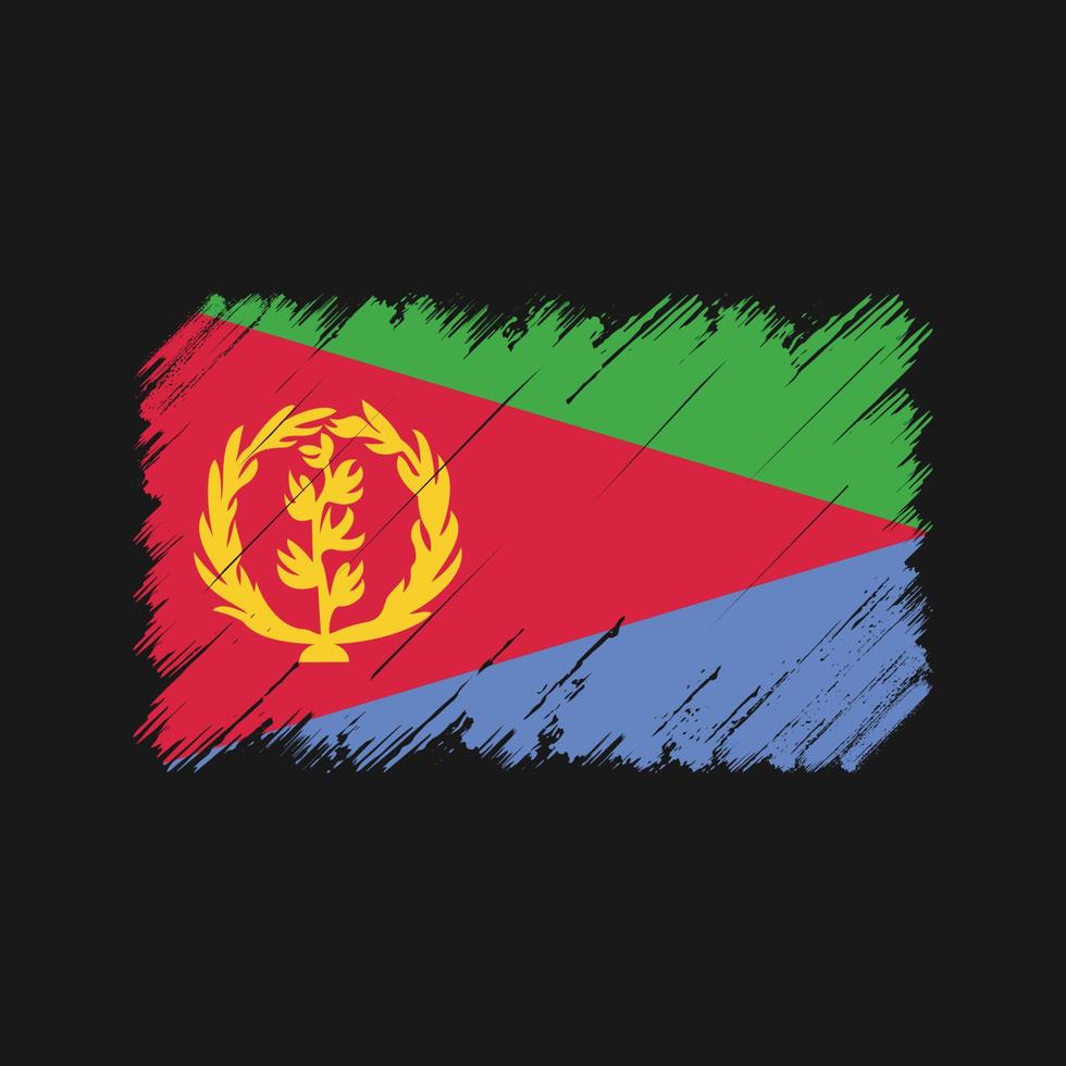 trazos de pincel de bandera de eritrea. bandera nacional vector