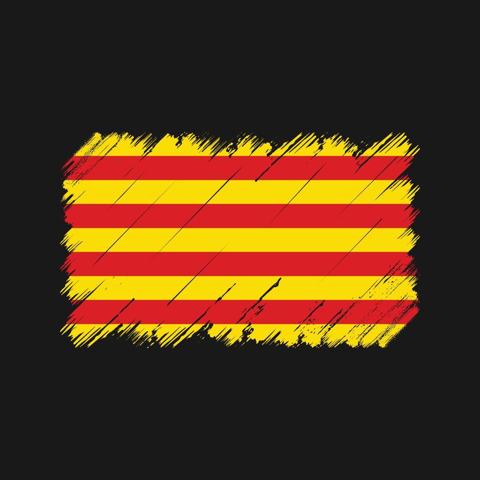 trazos de pincel de la bandera de cataluña. bandera nacional vector