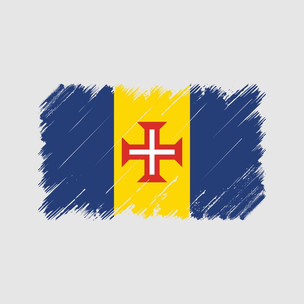 Madeira Flag Brush Strokes. National Flag vector