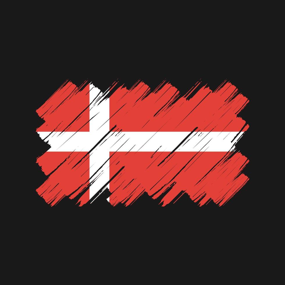 Denmark Flag Brush. National Flag vector