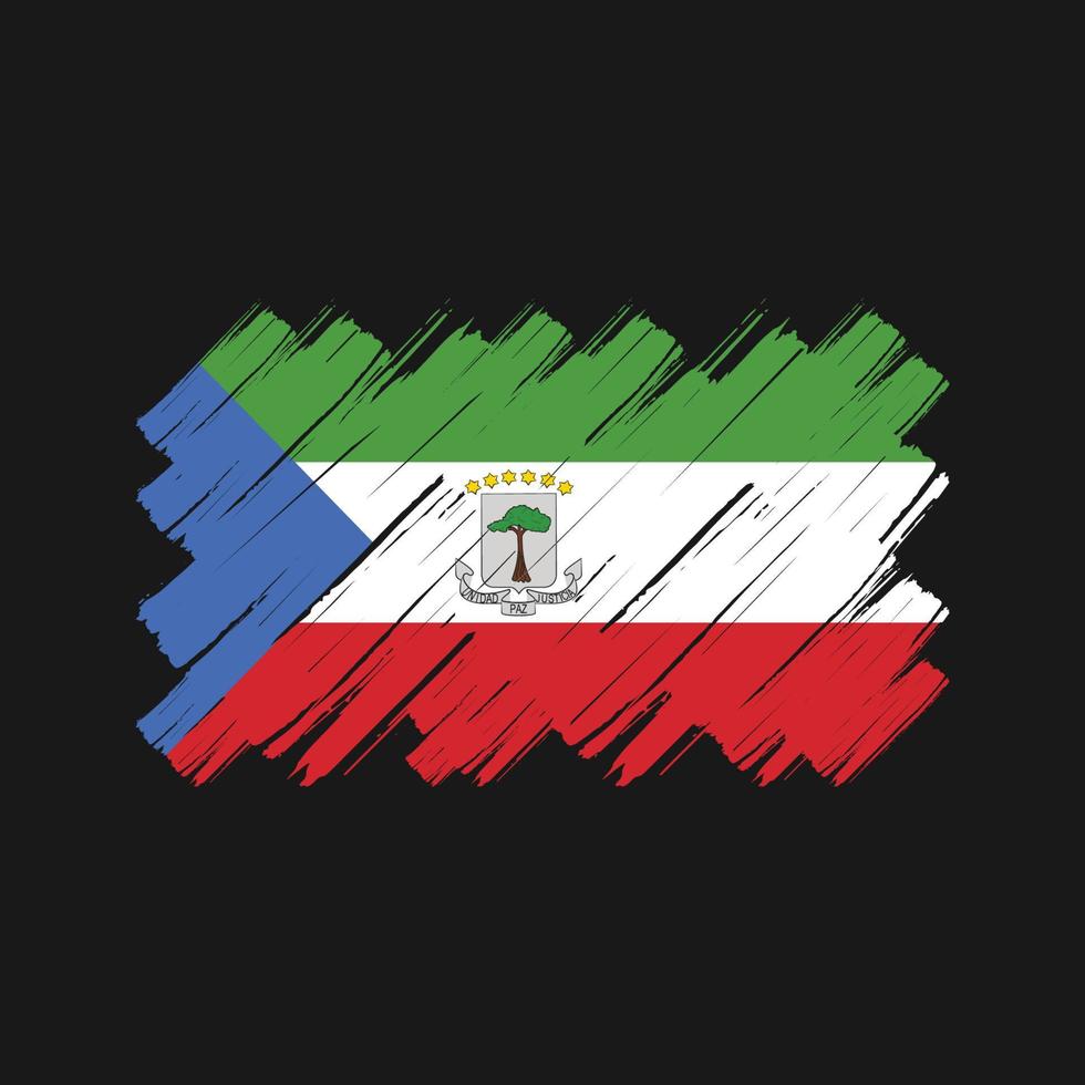 Equatorial Guinea Flag Brush Strokes. National Flag vector