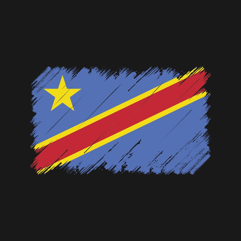 Republic Congo Flag Brush Strokes. National Flag vector