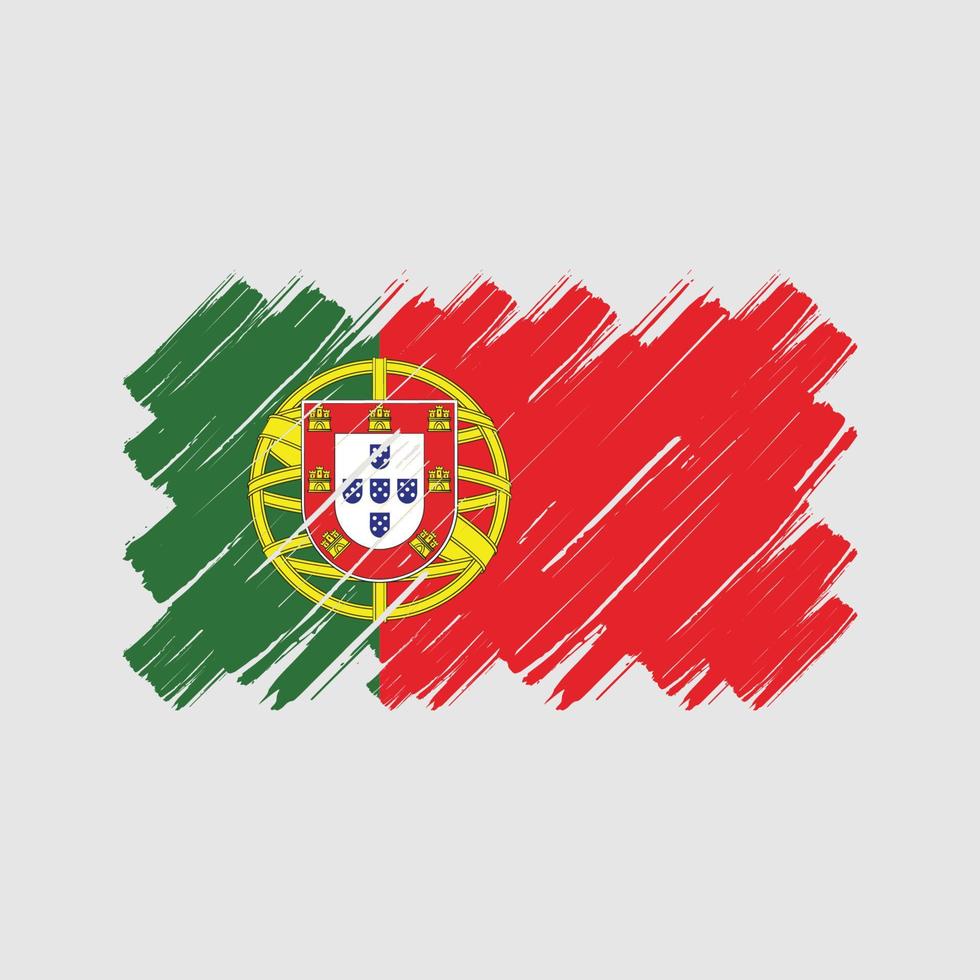 trazos de pincel de bandera portuguesa. bandera nacional vector