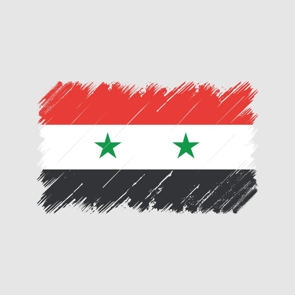 trazos de pincel de bandera siria. bandera nacional vector