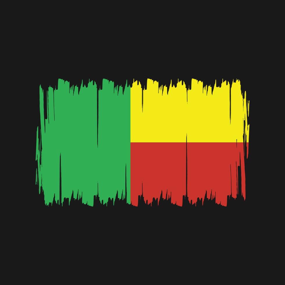 Benin Flag Brush. National Flag vector