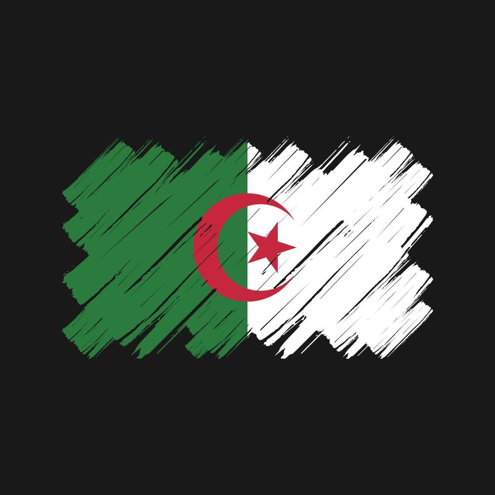 Algeria Flag Brush Strokes. National Flag vector
