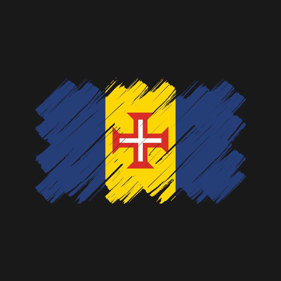 Madeira Flag Brush Strokes. National Flag vector