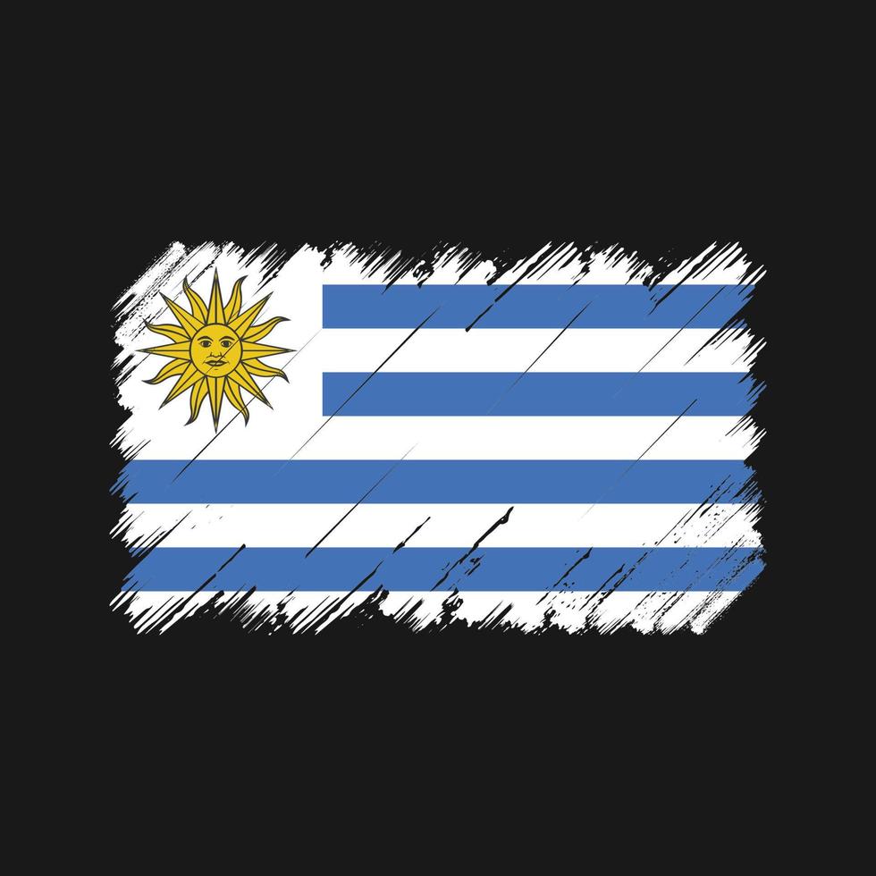 trazos de pincel de la bandera de uruguay. bandera nacional vector