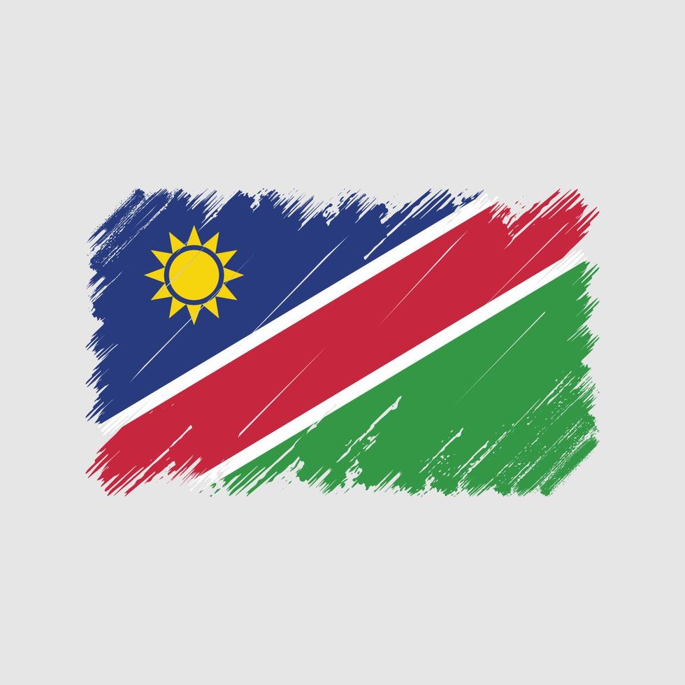 trazos de pincel de bandera de namibia. bandera nacional vector