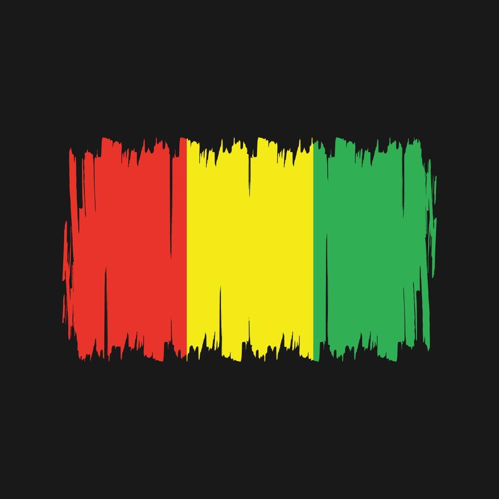 Guinea Flag Brush. National Flag vector