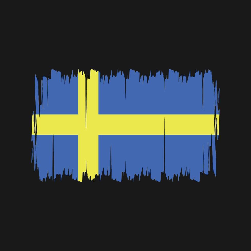 Sweden Flag Brush. National Flag vector