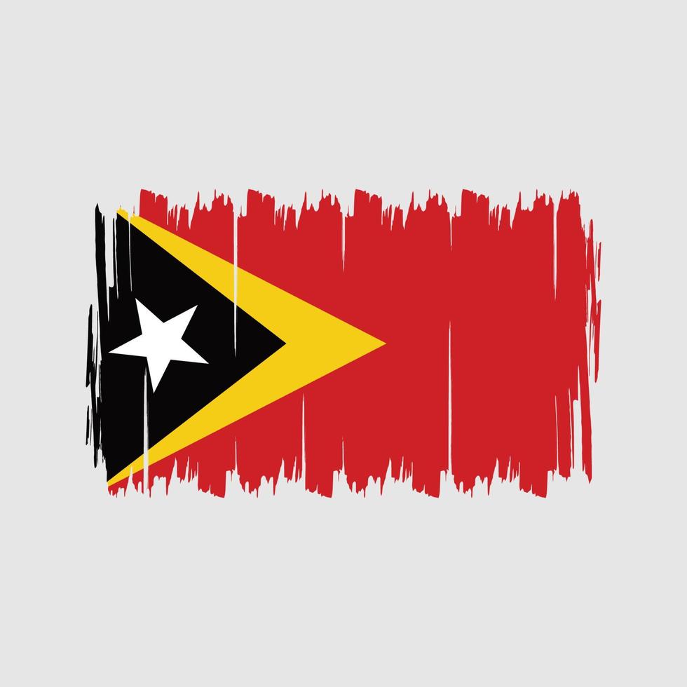 pincel de bandera de timor oriental. bandera nacional vector