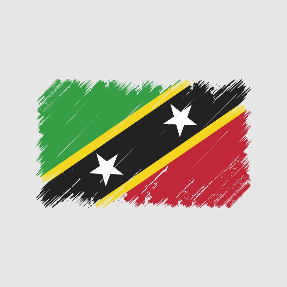 trazos de pincel de bandera de saint kitts y nevis. bandera nacional vector