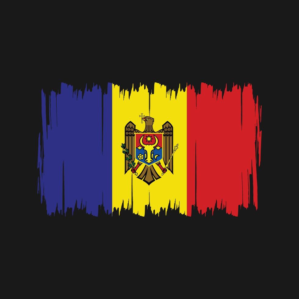 Moldova Flag Brush. National Flag vector