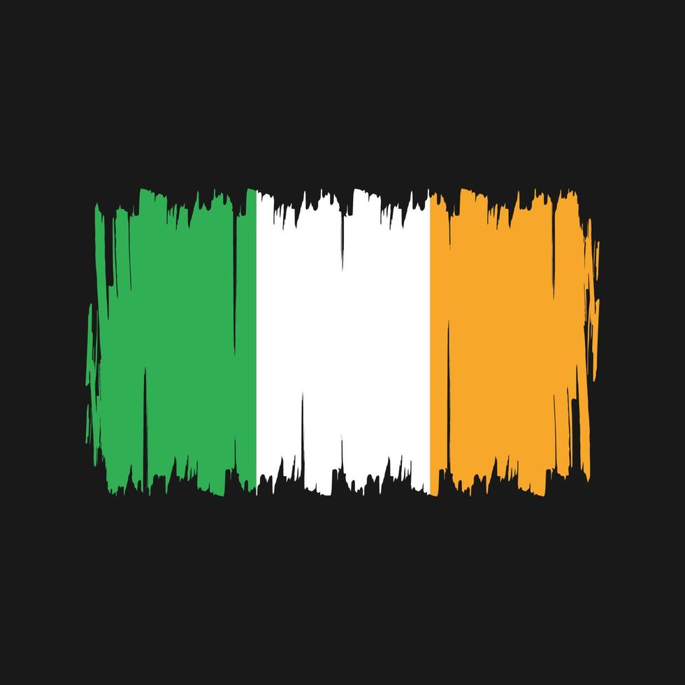 Ireland Flag Brush. National Flag vector