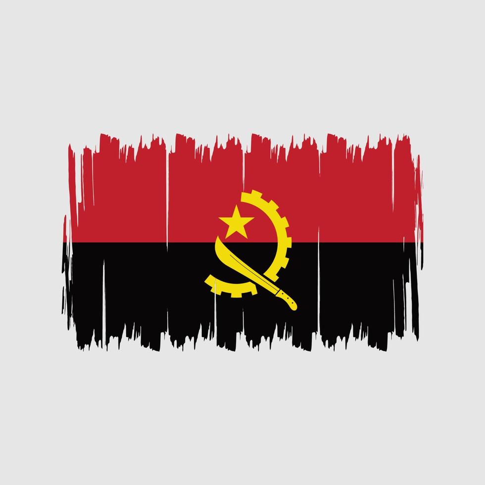Angola Flag Brush. National Flag vector