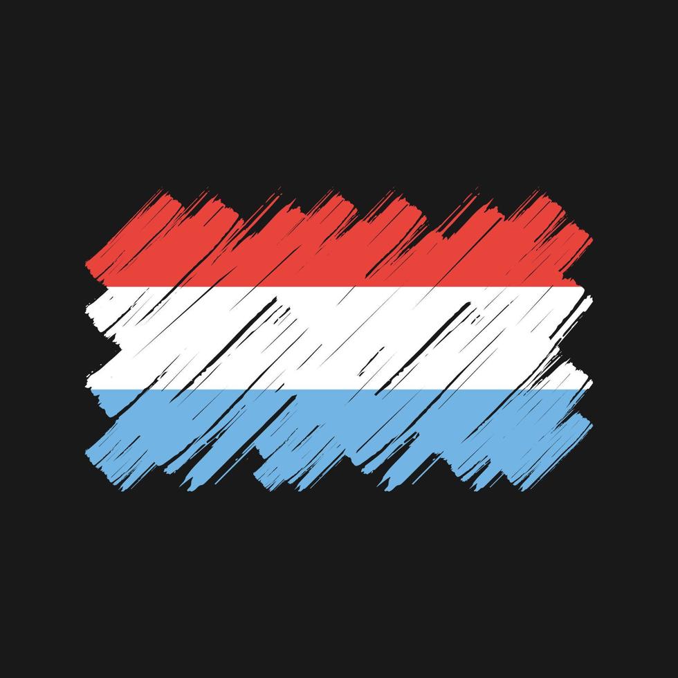 pincel de bandera de luxemburgo. bandera nacional vector