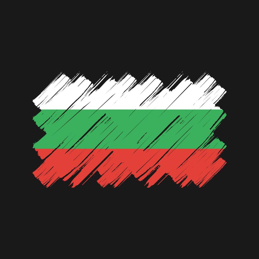 trazos de pincel de bandera de bulgaria. bandera nacional vector