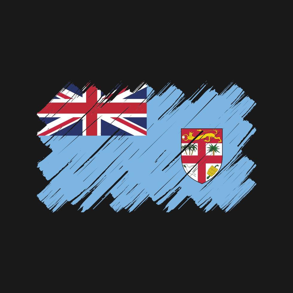 trazos de pincel de la bandera de fiyi. bandera nacional vector