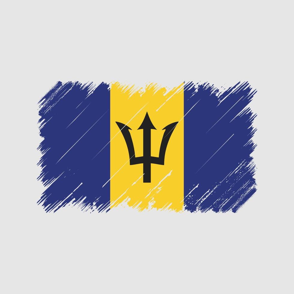 trazos de pincel de la bandera de barbados. bandera nacional vector