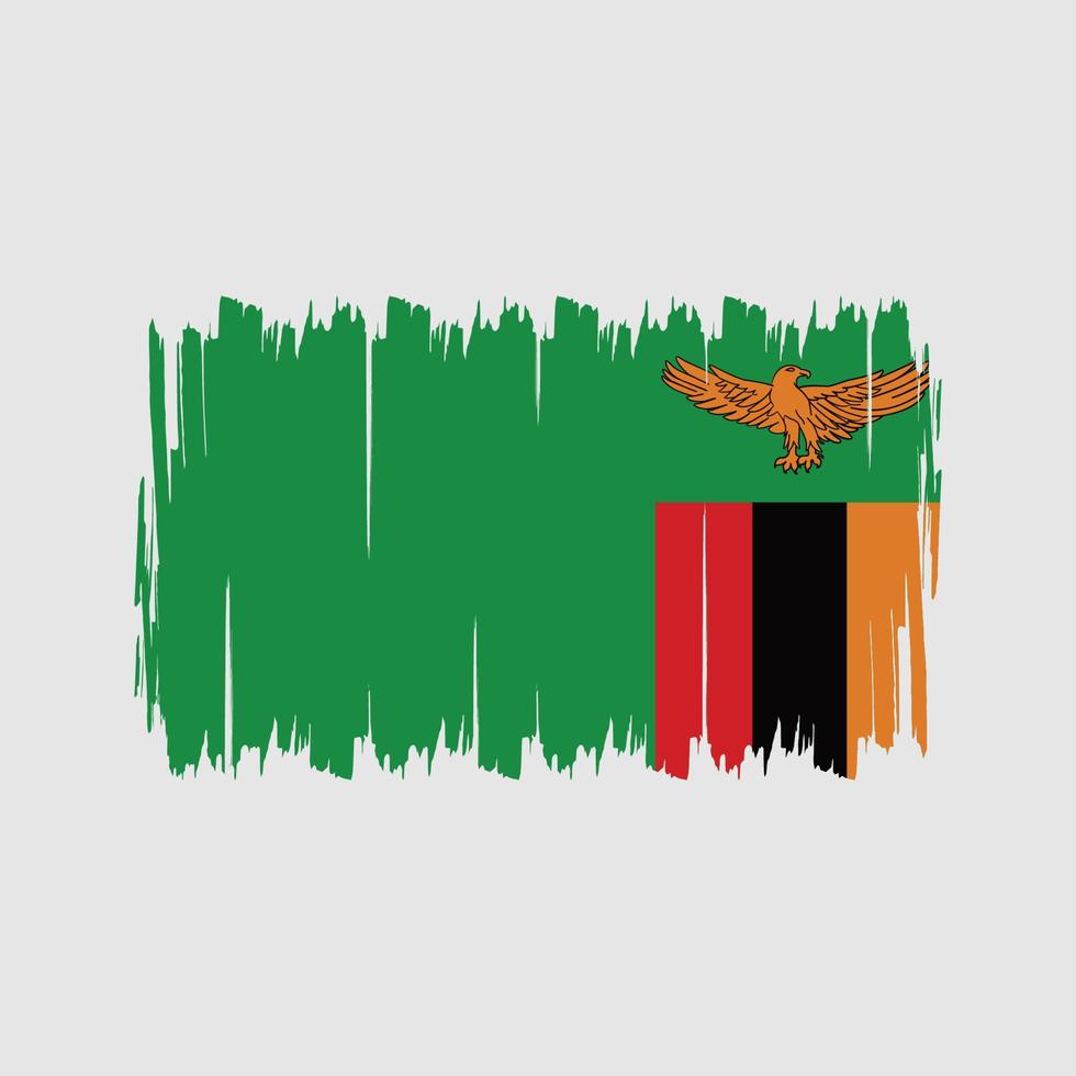 Zambia Flag Brush. National Flag vector