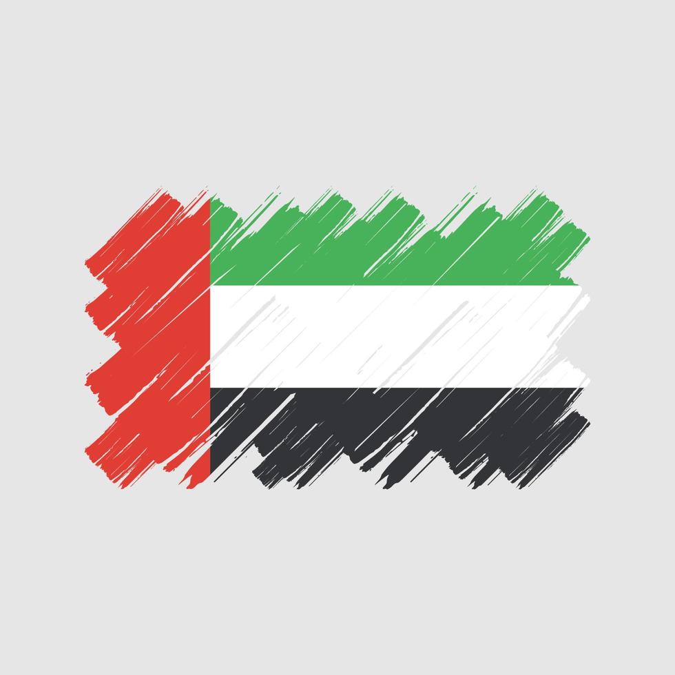 pincel de bandera de los emiratos árabes unidos. bandera nacional vector