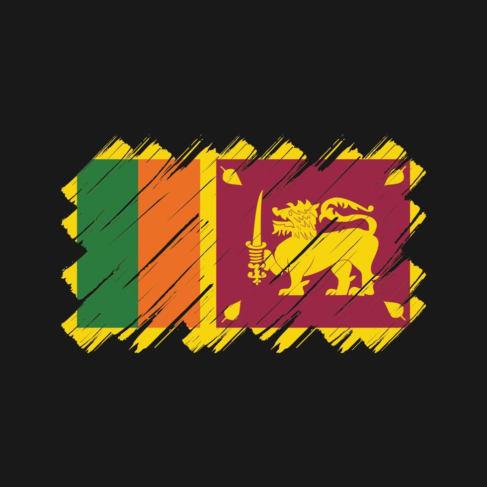 trazos de pincel de bandera de sri lanka. bandera nacional vector
