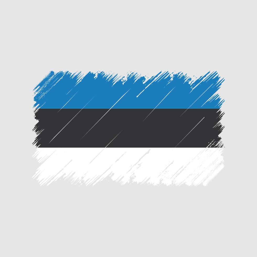 trazos de pincel de la bandera de estonia. bandera nacional vector