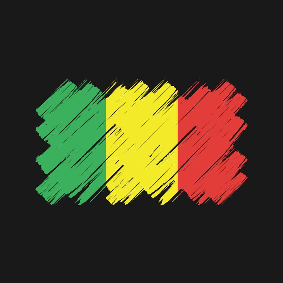 Mali Flag Brush. National Flag vector