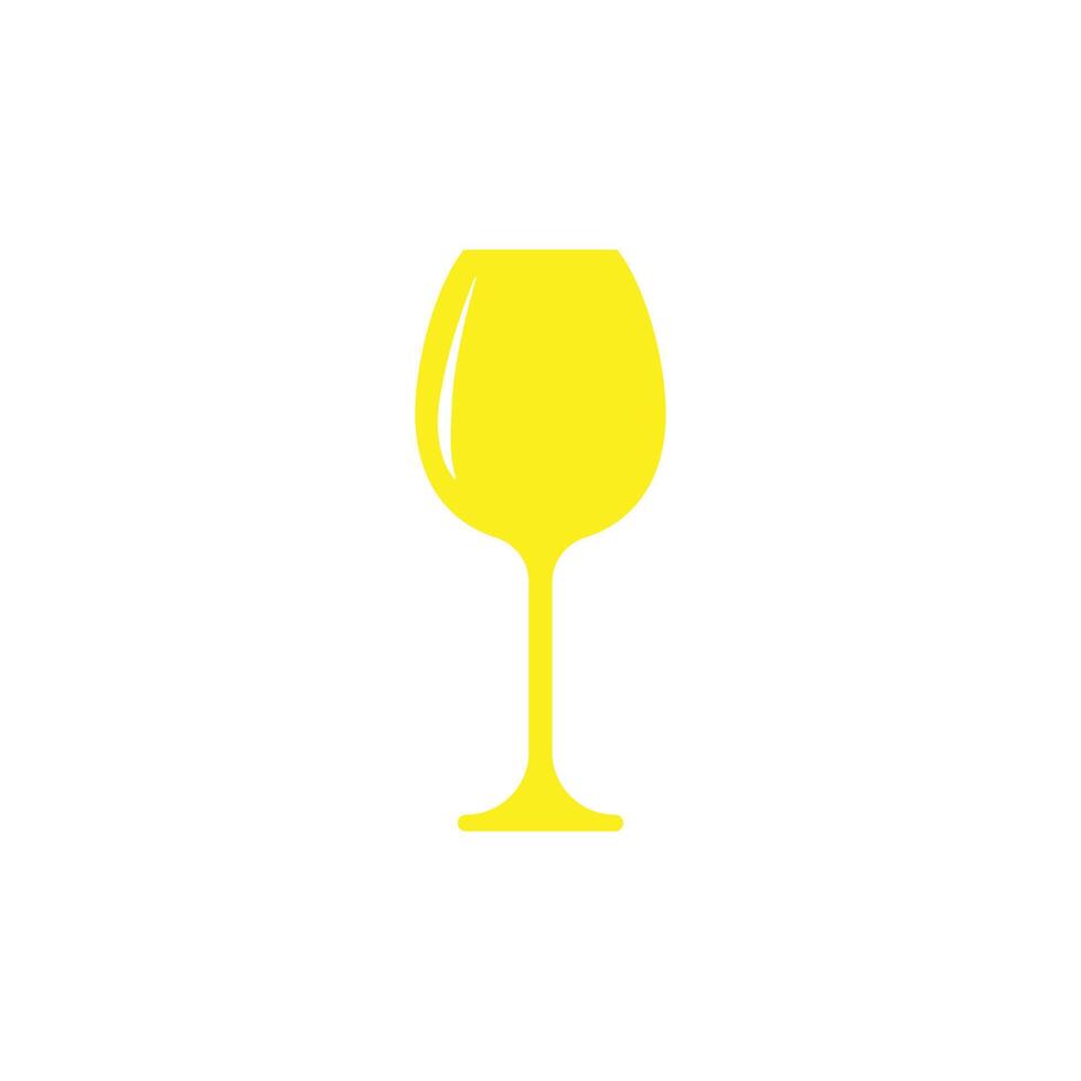 eps10 yellow vector goblet glass icon isolated on white background. water drinking glass symbol in a simple flat trendy modern style for your website design, logo, pictogram, and mobile application