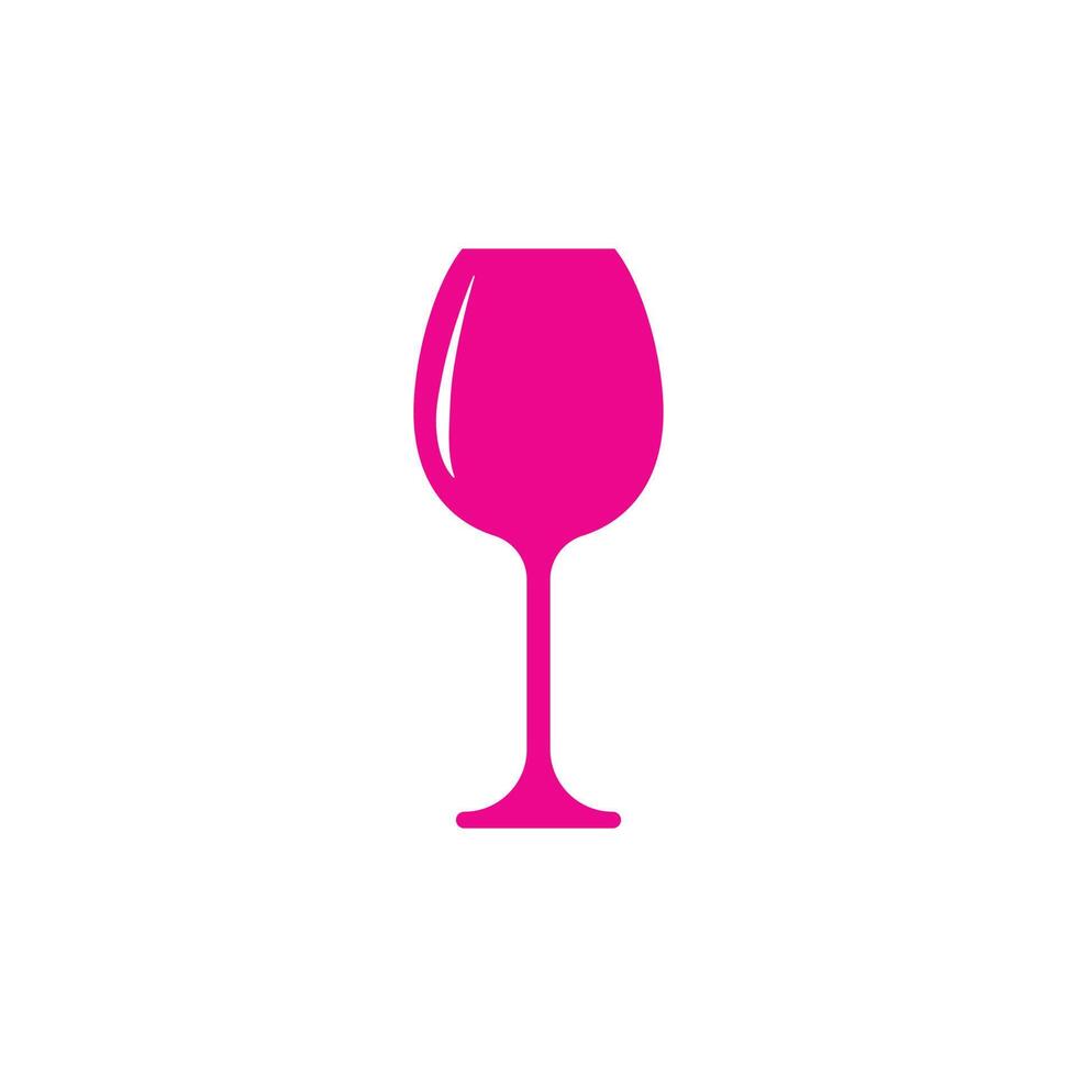 eps10 icono de cristal de copa de vector rosa aislado sobre fondo blanco. símbolo de vaso de agua potable en un estilo moderno y plano simple para el diseño de su sitio web, logotipo, pictograma y aplicación móvil