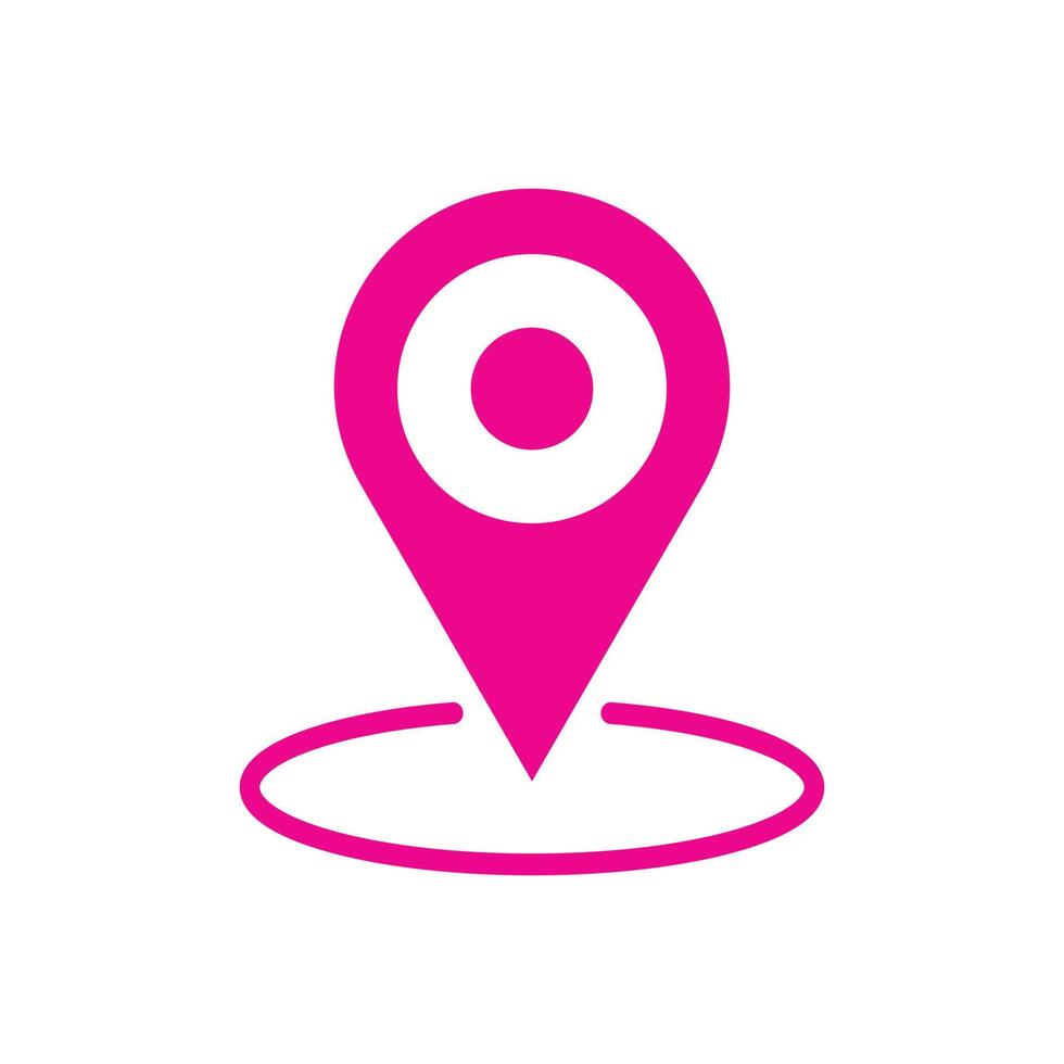 eps10 pink vector location map icon isolated on white background. pinpoint symbol in a simple flat trendy modern style for your website design, logo, pictogram, and mobile application