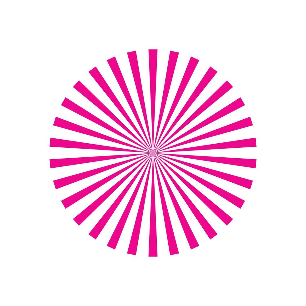 eps10 pink vector starburst shape icon isolated on white background. line rays symbol in a simple flat trendy modern style for your website design, logo, and mobile application