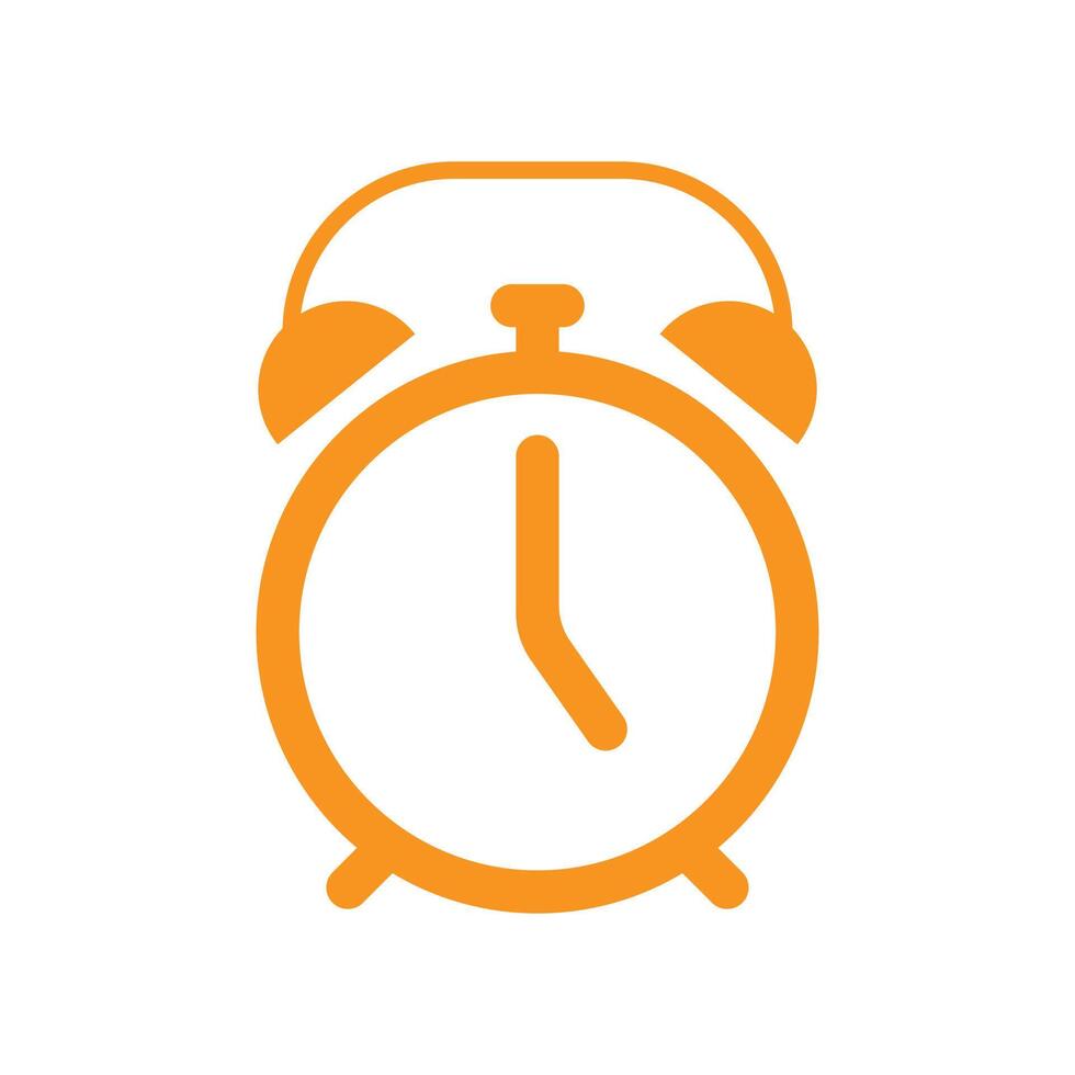 eps10 orange vector get up alarm icon isolated on white background. wake up alarm clock symbol in a simple flat trendy modern style for your website design, logo, pictogram, and mobile application