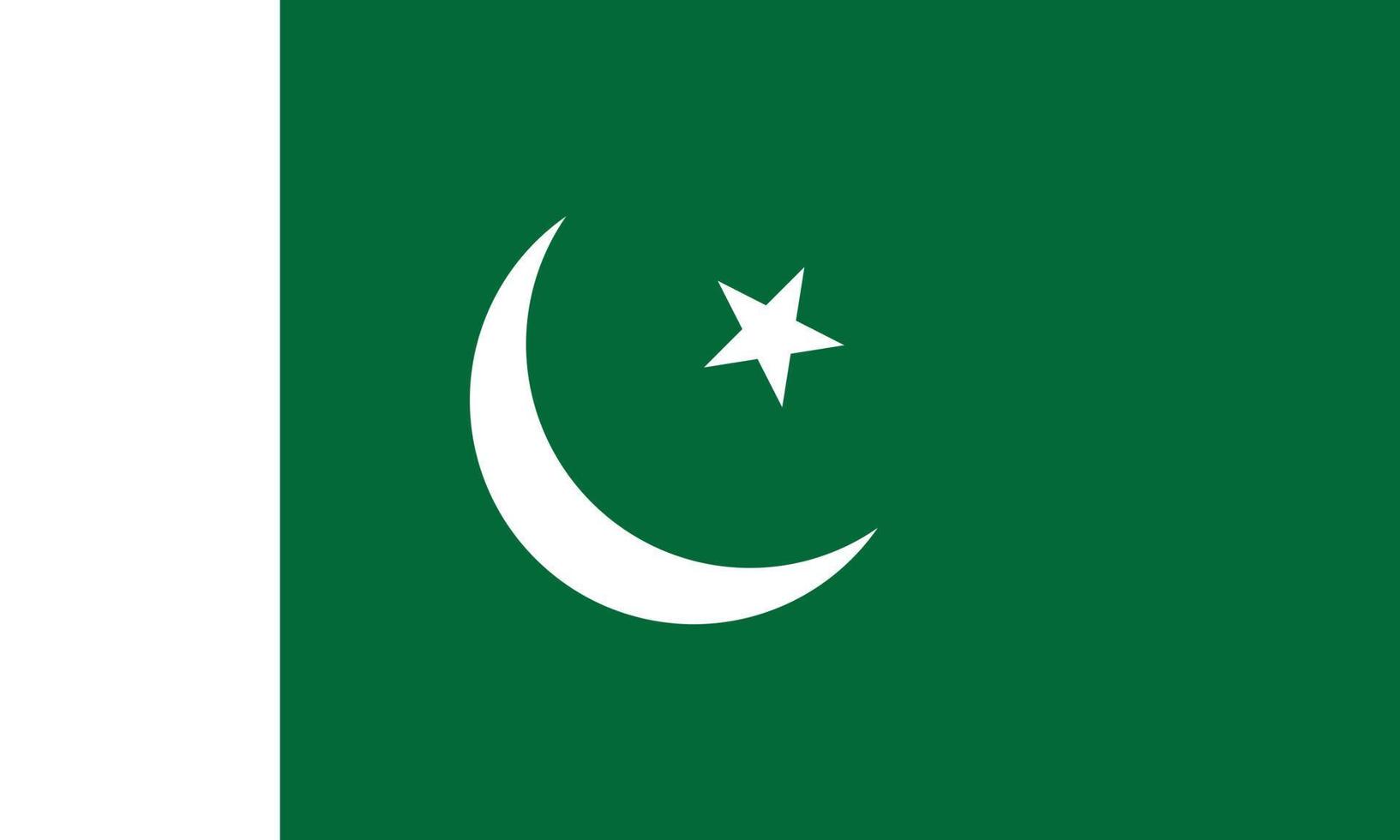 eps10 green and white vector Pakistan flag with moon and star icon Pakistani flag symbol in a simple flat trendy modern style for your website design, logo, pictogram, UI, and mobile application
