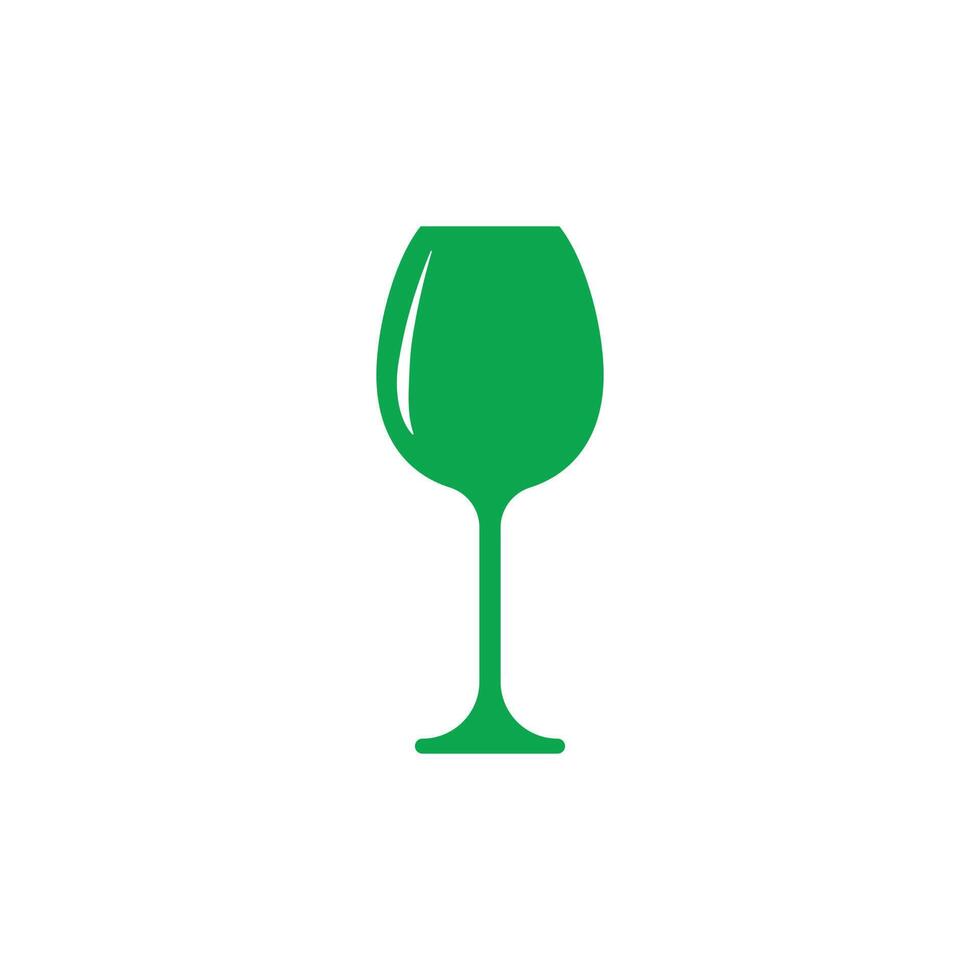 eps10 green vector goblet glass icon isolated on white background. water drinking glass symbol in a simple flat trendy modern style for your website design, logo, pictogram, and mobile application