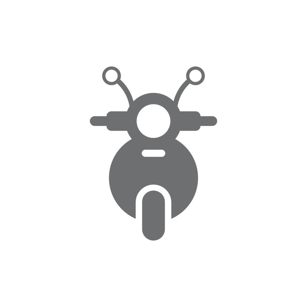 eps10 grey vector motorcycle front view icon isolated on white background. scooter symbol in a simple flat trendy modern style for your website design, logo, pictogram, and mobile application