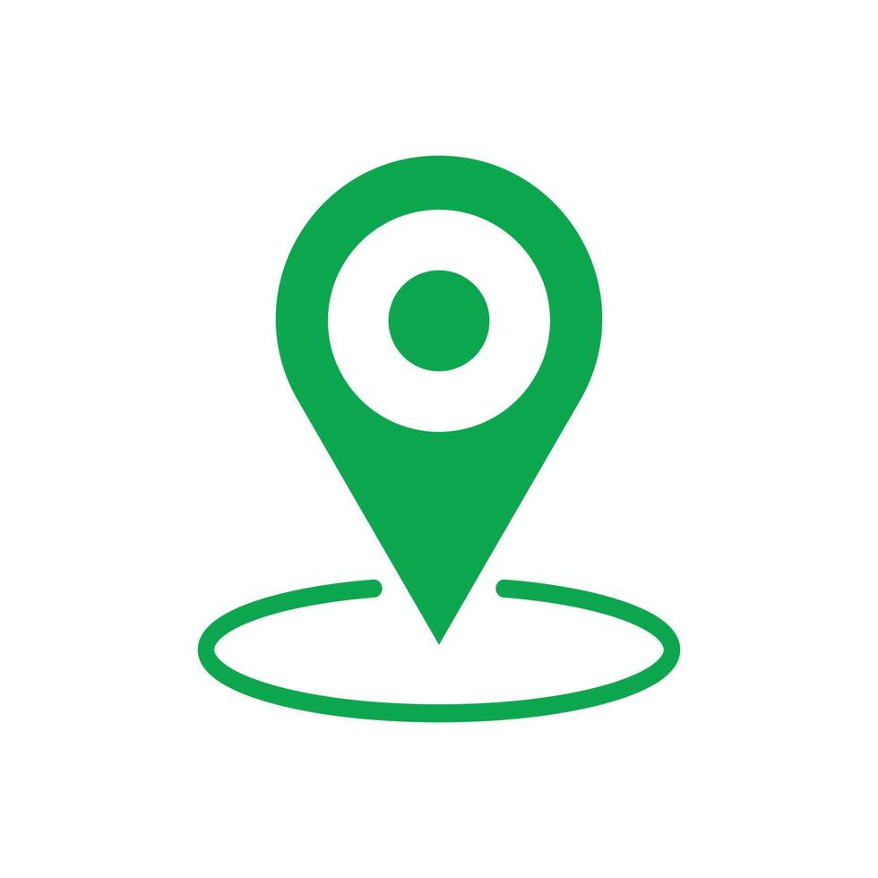 eps10 green vector location map icon isolated on white background. pinpoint symbol in a simple flat trendy modern style for your website design, logo, pictogram, and mobile application