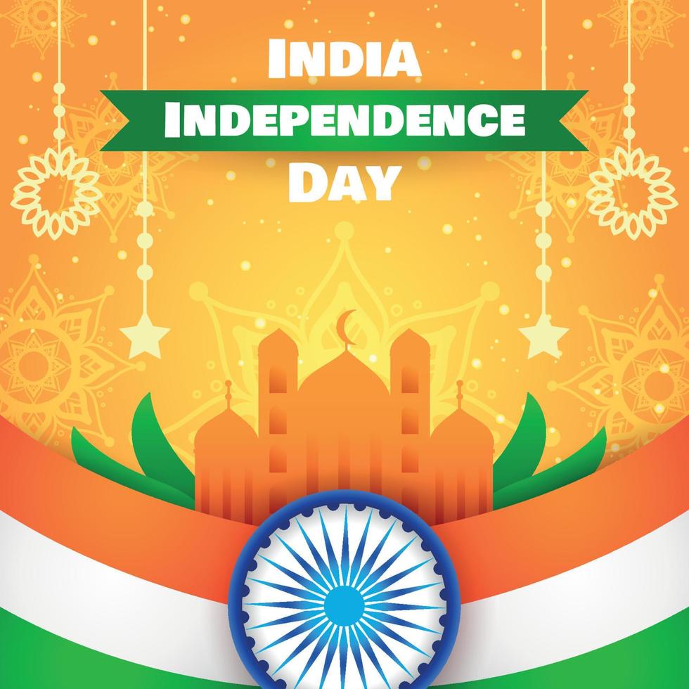 India Independence Day Greetings Template vector