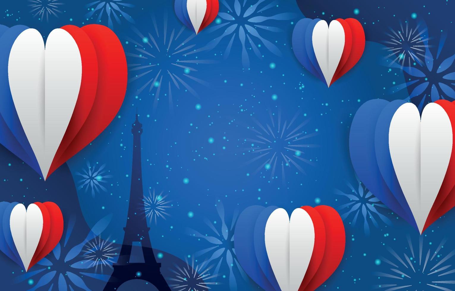 Bastille Day Greetings Background Template vector