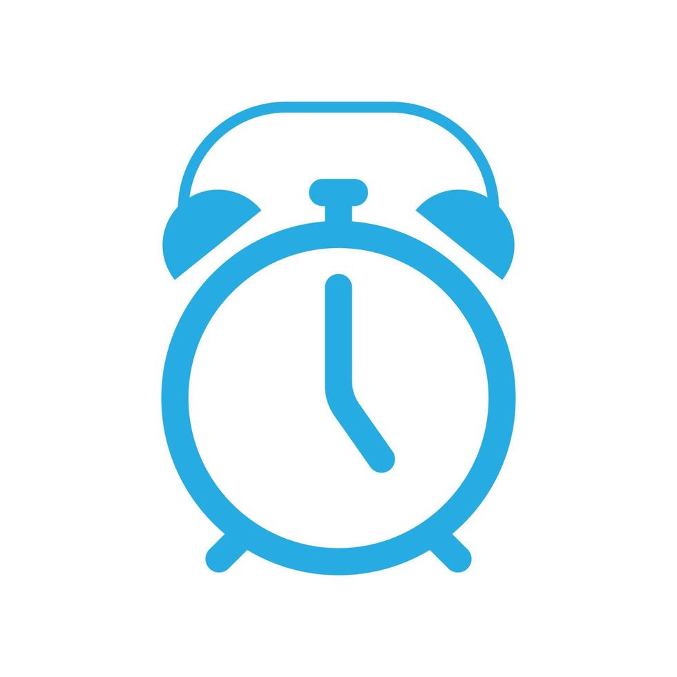 eps10 blue vector get up alarm icon isolated on white background. wake up alarm clock symbol in a simple flat trendy modern style for your website design, logo, pictogram, and mobile application