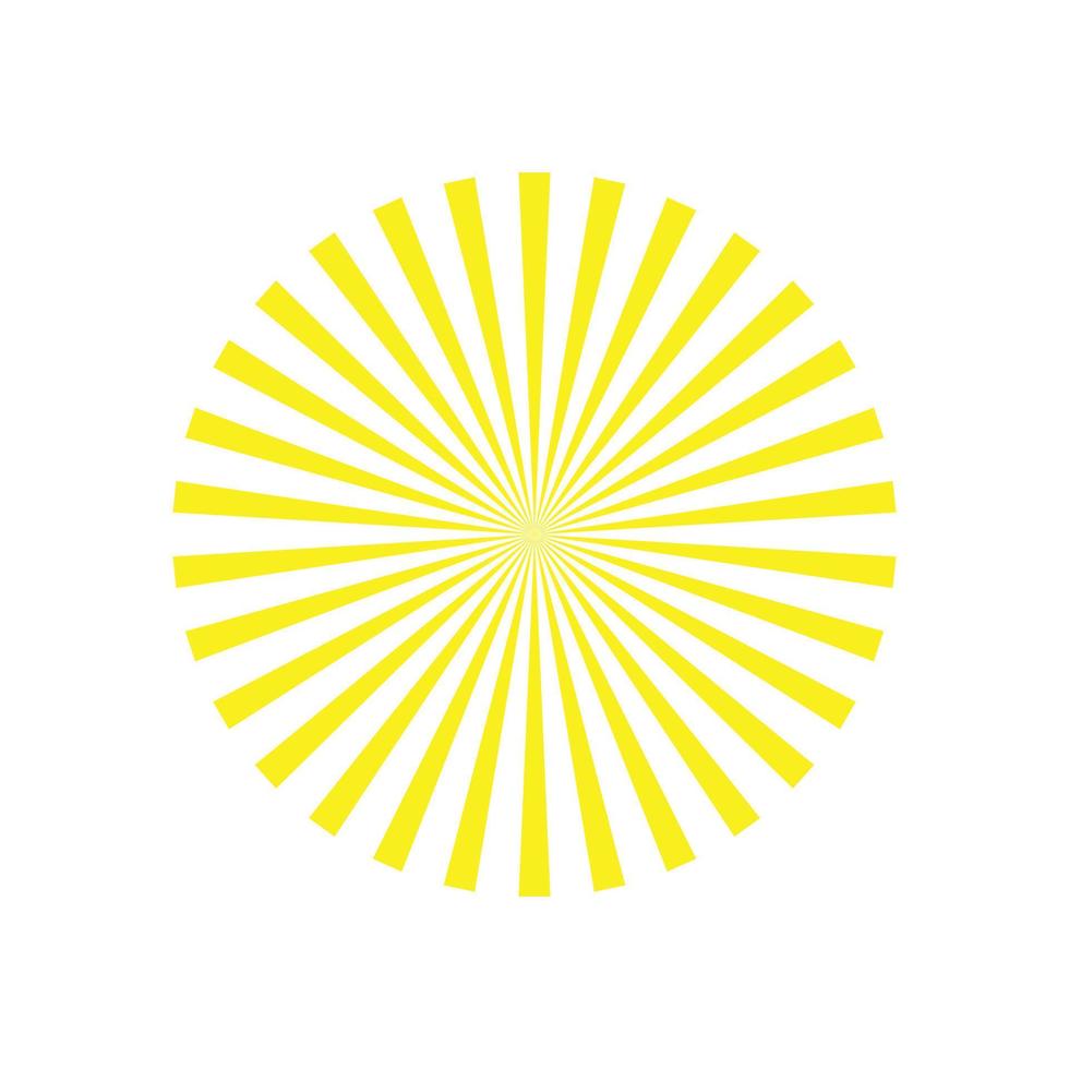 eps10 yellow vector starburst shape icon isolated on white background. line rays symbol in a simple flat trendy modern style for your website design, logo, and mobile application